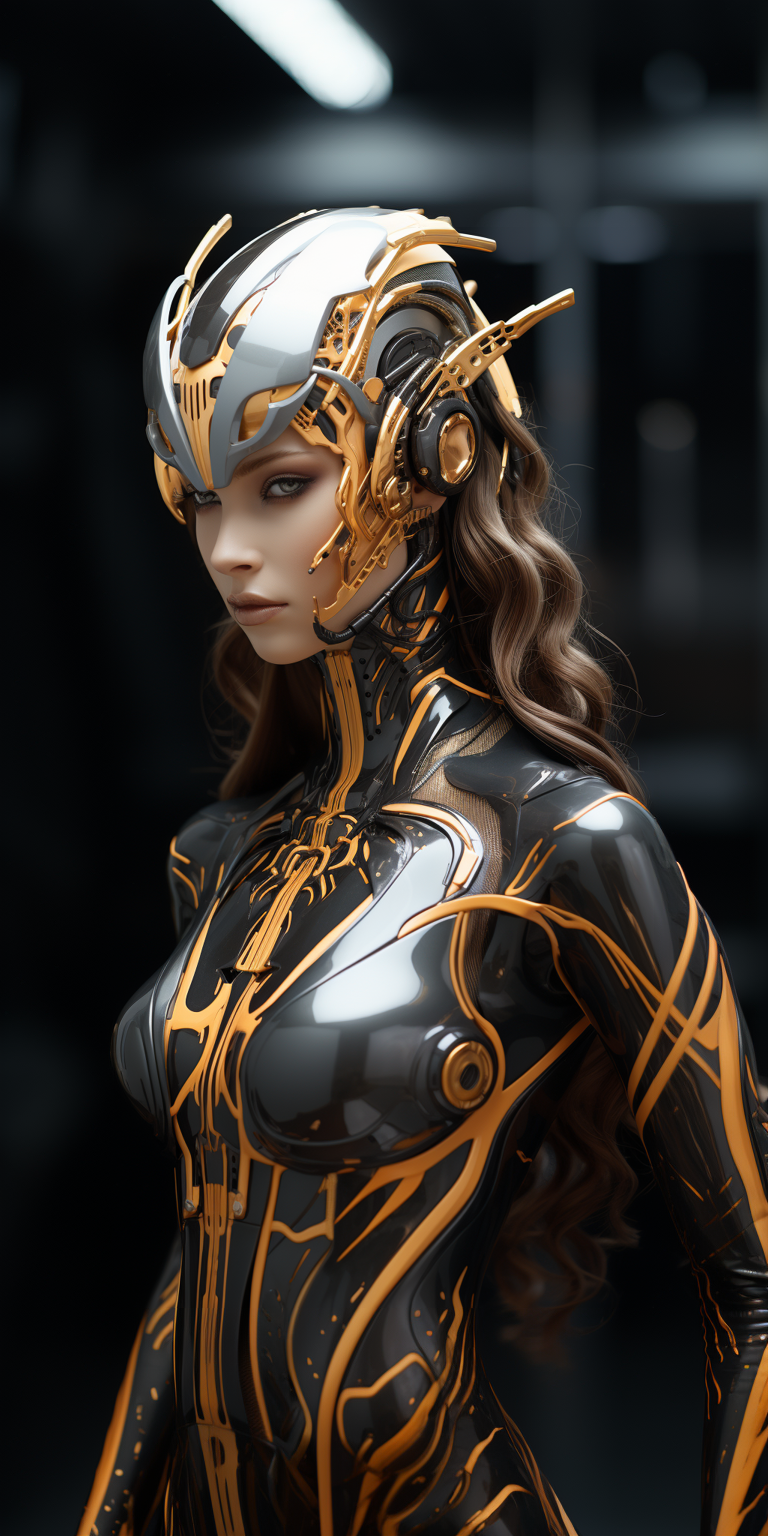 AI generated: Cyber Woman_3 (Midjourney - Character Design)