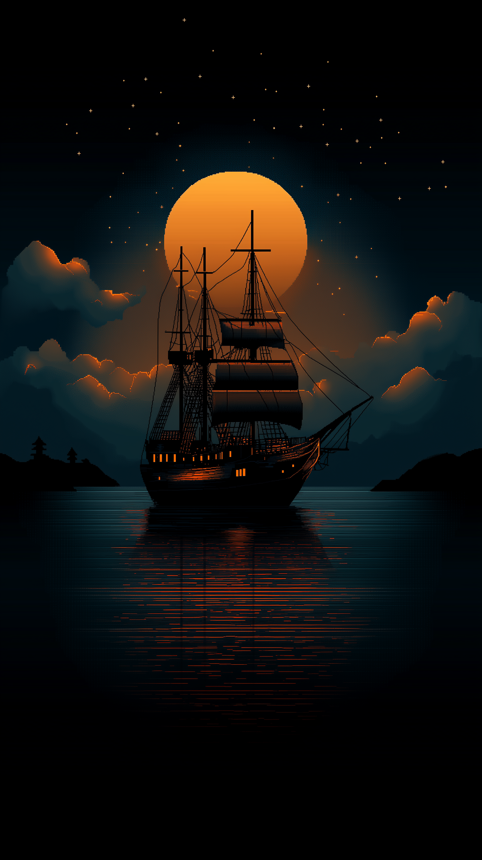 AI generated: A Ghost Ship Sailing in the Ocean (Midjourney - Landscapes)