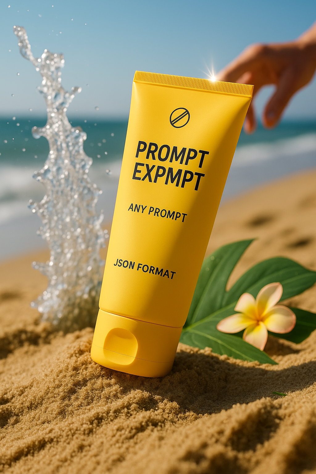 AI generated: ChatGPT Image prompt: { "scene": "Product Photography - Sunscreen on ... (ChatGPT Image - Portraits)