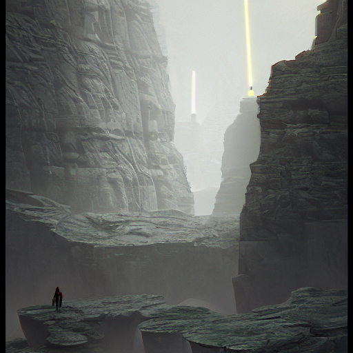 Waifu Diffusion prompt: stunning city of stone inside a g...