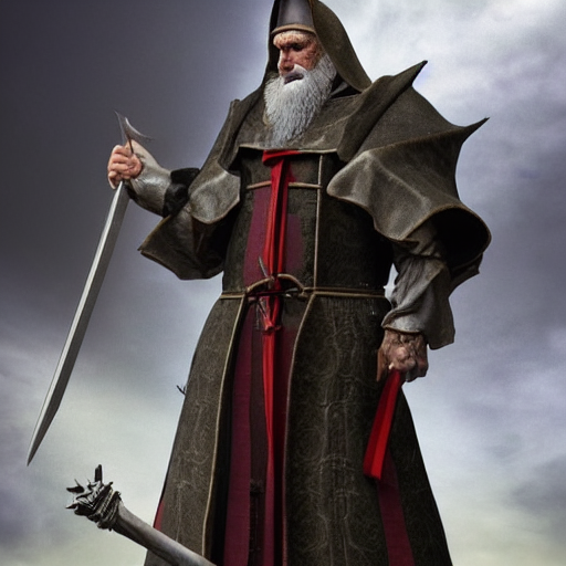 Stable Diffusion prompt: strict old male, medieval fantas...