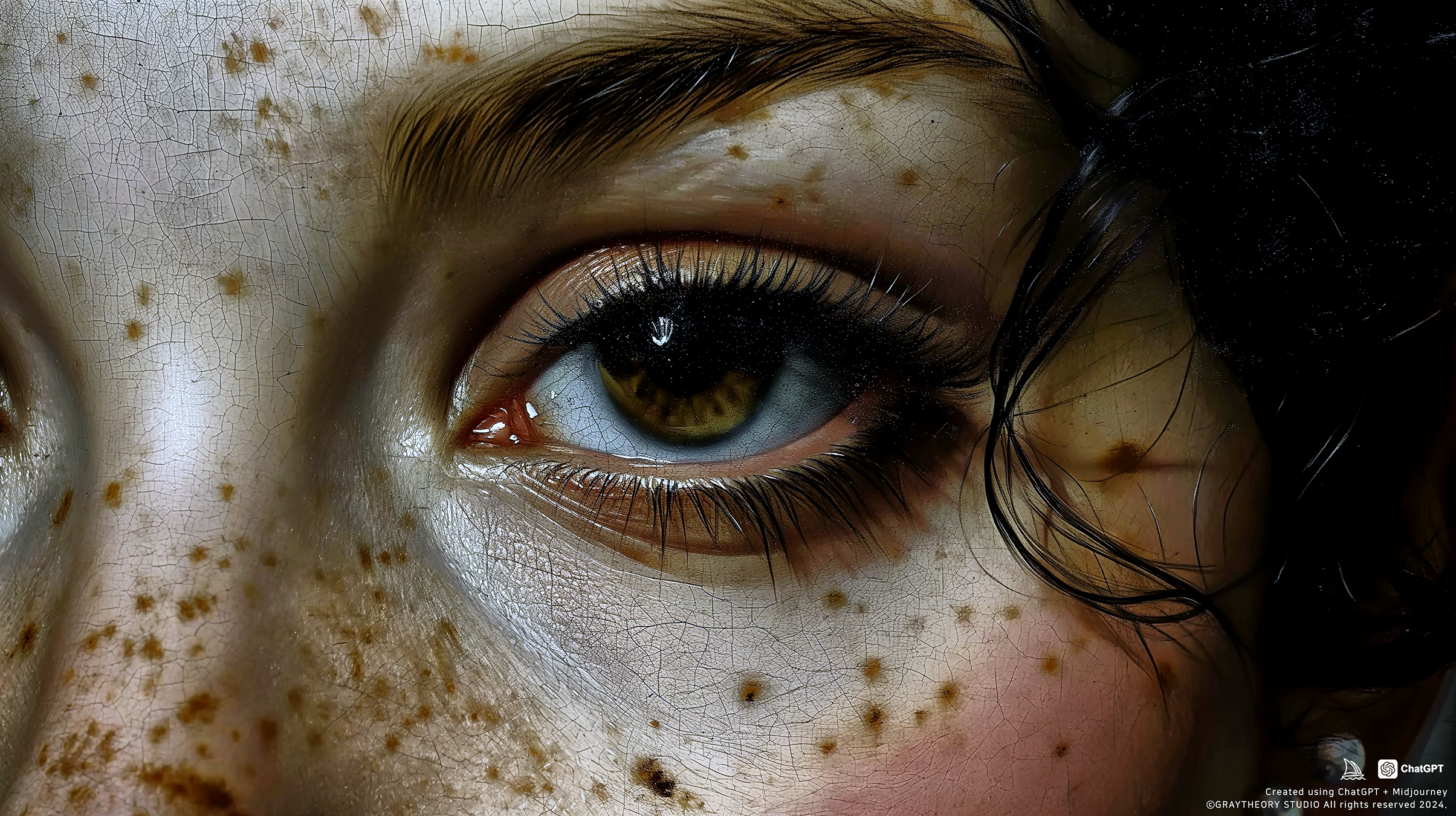Midjourney prompt: portraits, woman, oil painting, grainy painting, e... - Midjourney