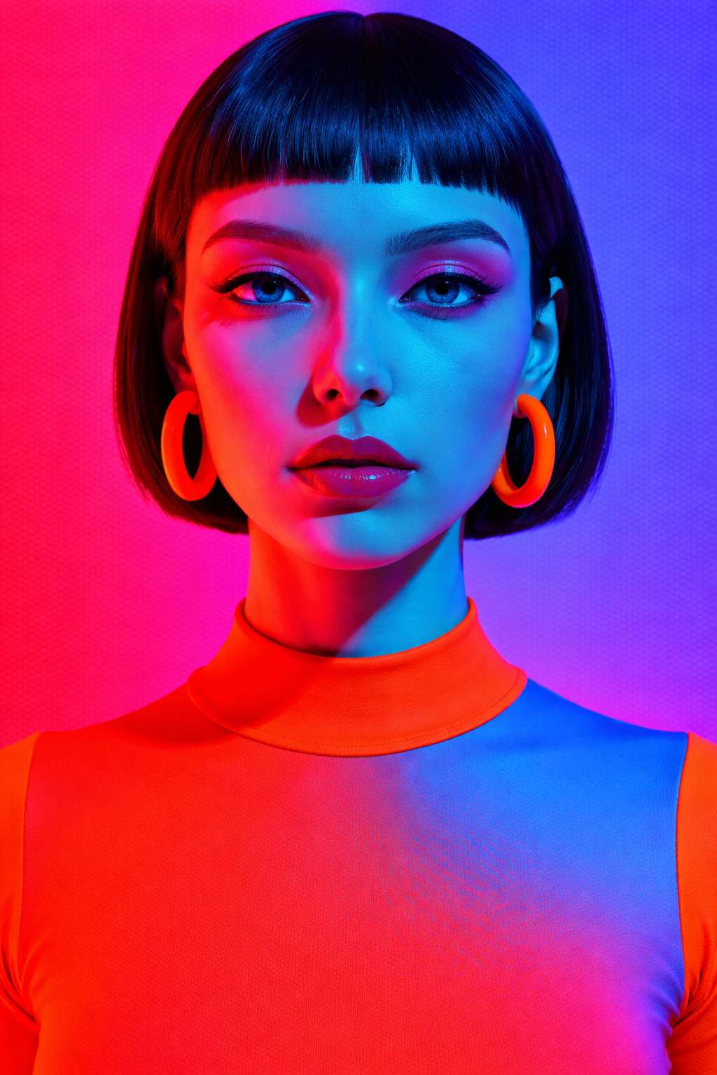 AI generated: FLUX prompt: True realism. Hyper close-up to her upper-body. A ... (FLUX - Fashion)