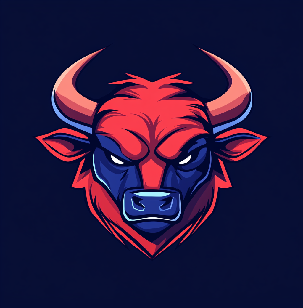 صورة مولدة بالذكاء الاصطناعي: Sports Bull Mascot (نموذج Midjourney - شعارات وتصميم)