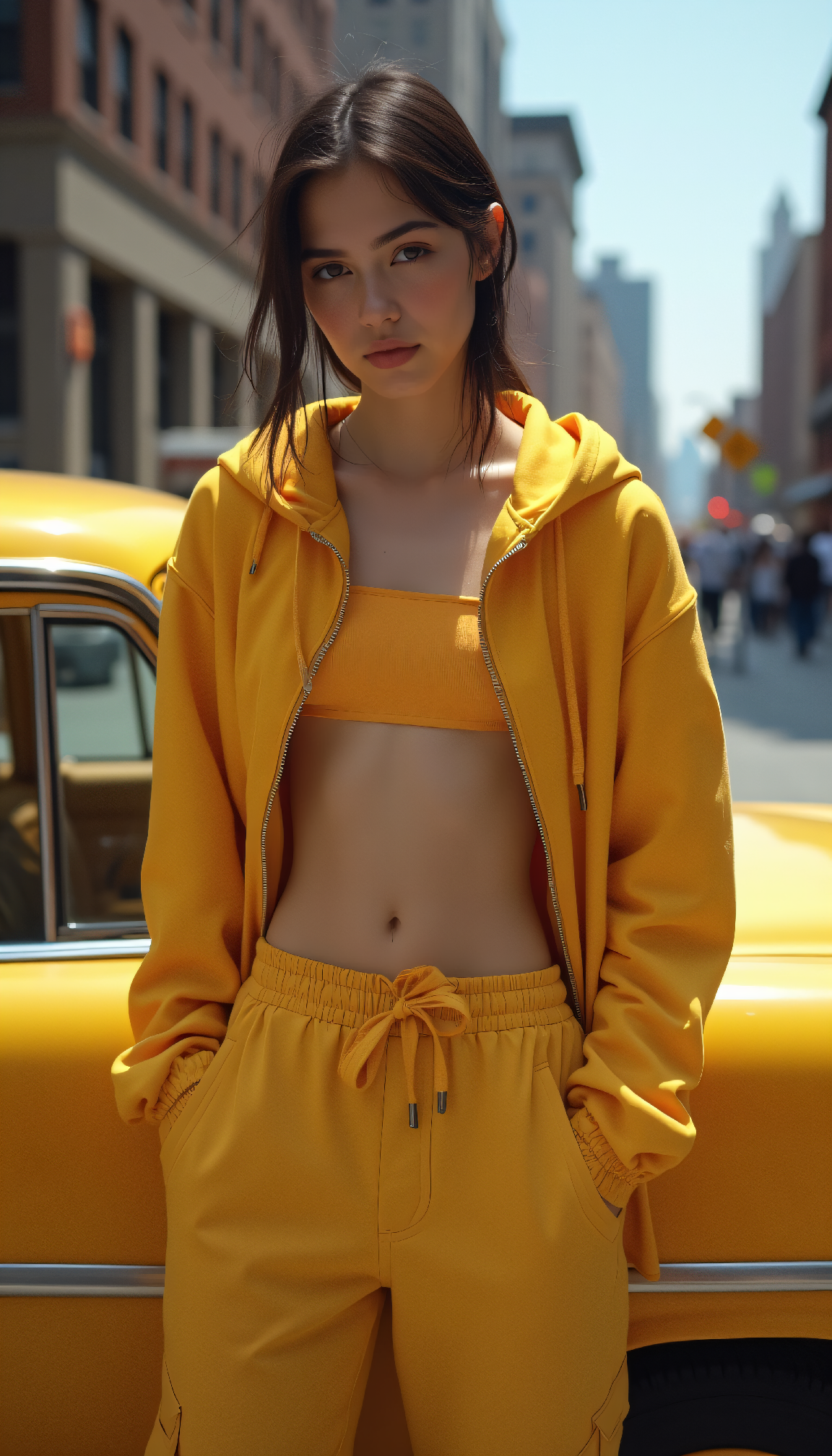 AI generated: FLUX prompt: Fashion photo of a Young androgynous female model ... (FLUX - Fashion)
