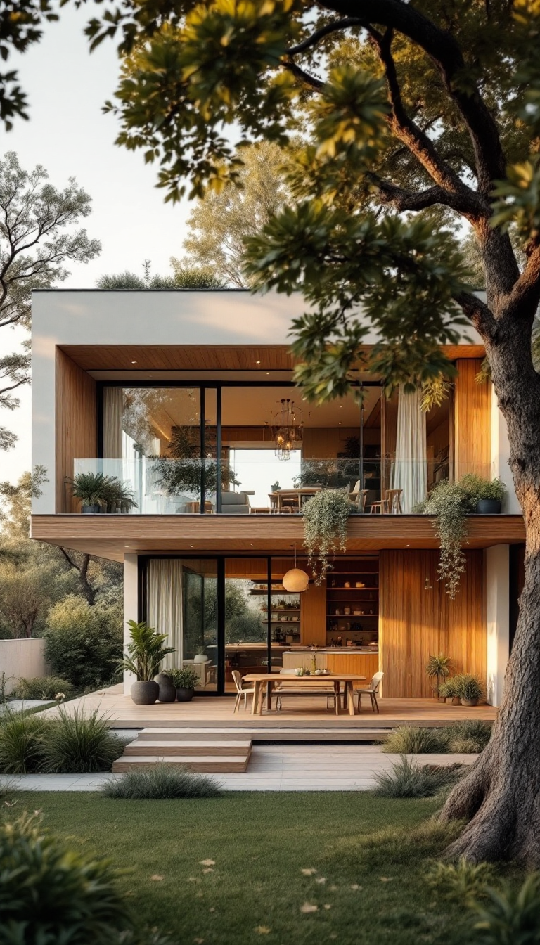 korean modern house stone wood courtyard natural light
