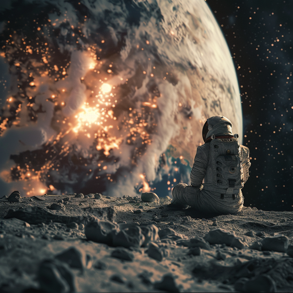AI generated: view from space (Midjourney - Portraits)