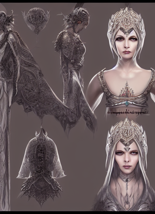 Stable Diffusion prompt: full body concept art sheet, pho...