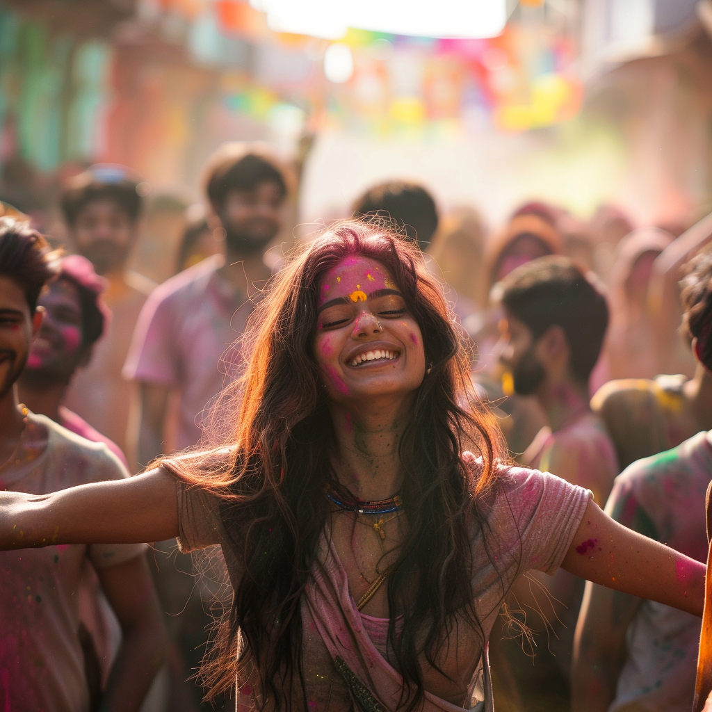 Midjourney prompt: high-resolution photo of a crowd of Indian woman e... - Midjourney