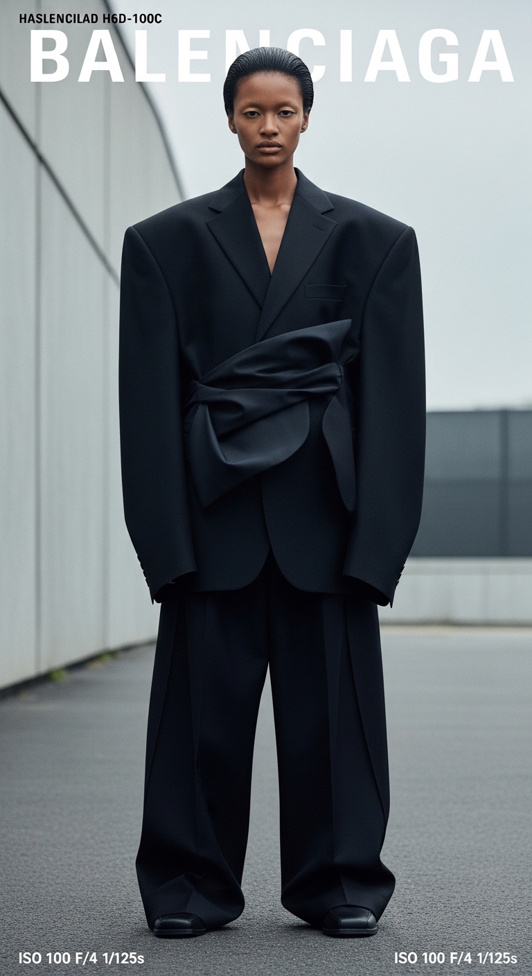 Google Imagen prompt: High-fashion color editorial of a Black female mod... - Google Imagen