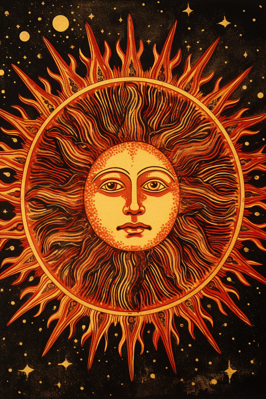 AI generated: Midjourney prompt: the sun, 1970, philipp greene, in the style of vic... (Midjourney - Concept Art)