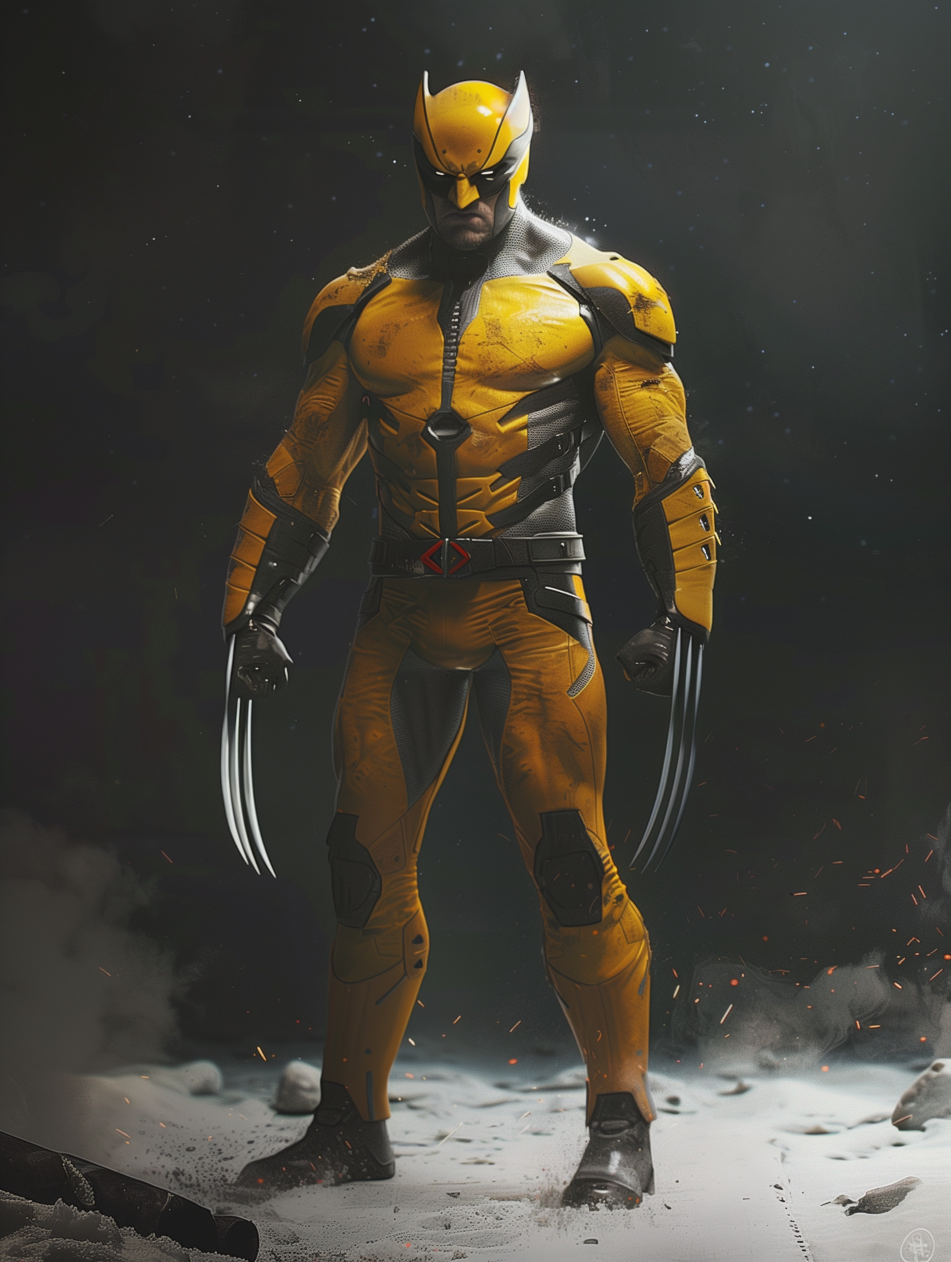AI generated: Midjourney prompt: Wolverine in his yellow suit character concept art... (Midjourney - Concept Art)