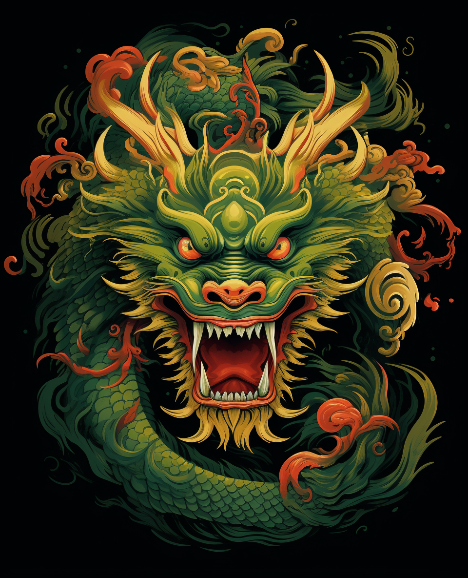 AI generated: Midjourney prompt: a dragon in chinesse, in the style of bold, graphi... (Midjourney - Concept Art)