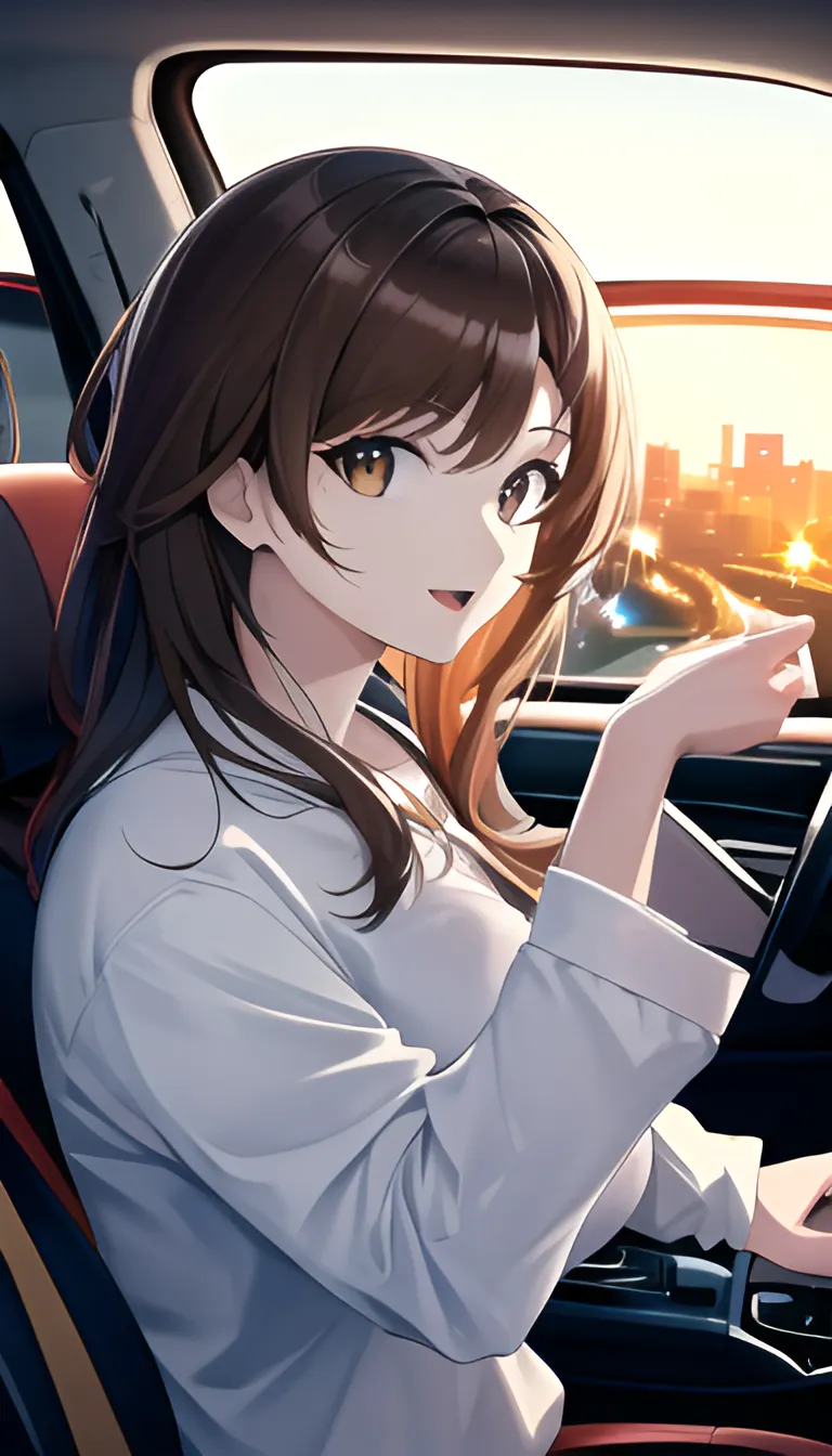 صورة مولدة بالذكاء الاصطناعي: Driving in my Car (نموذج Stable Diffusion - أنمي)