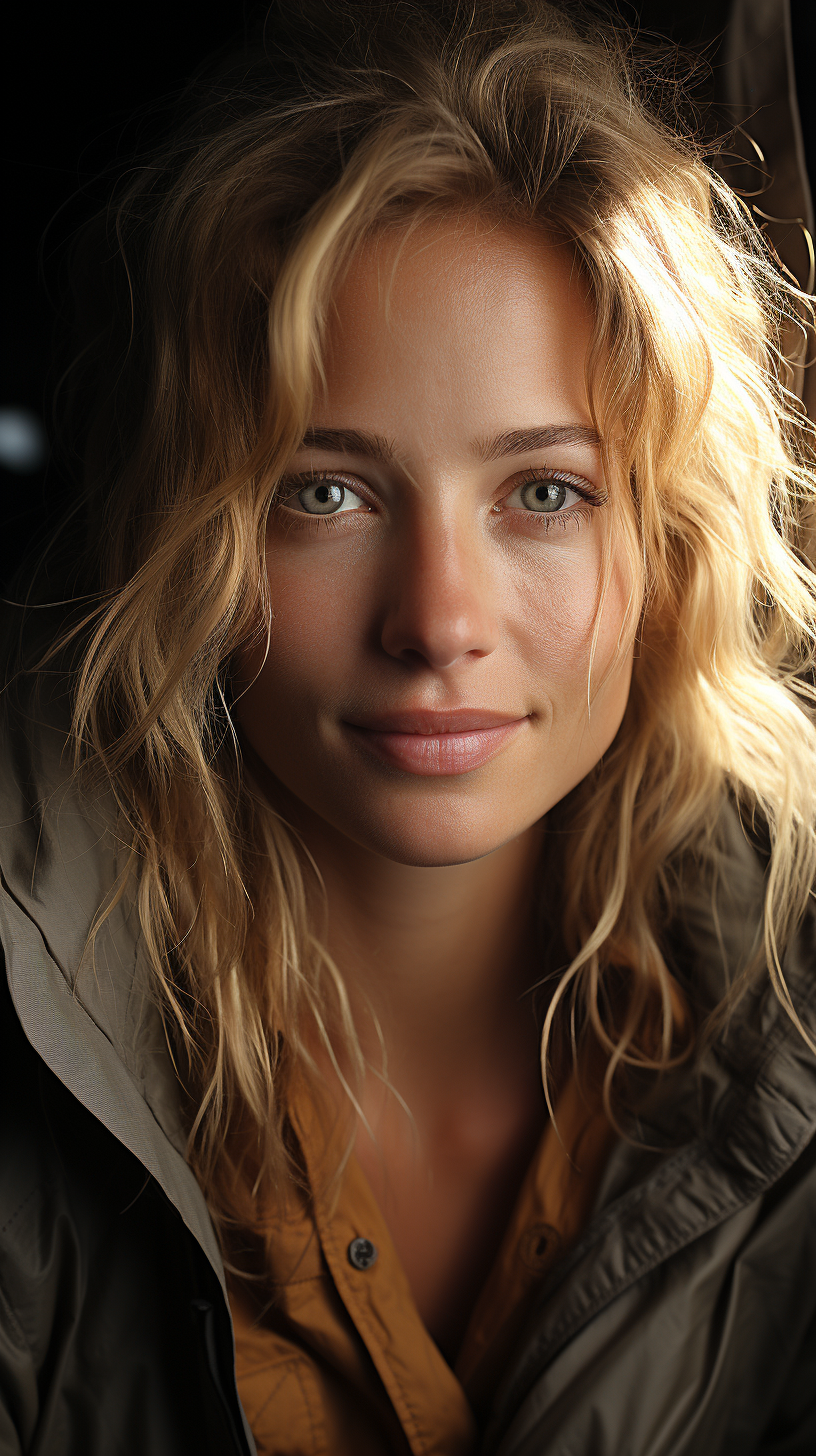 AI generated: Midjourney prompt: hot wet skin, many details, photo filters, amazing... (Midjourney - Portraits)