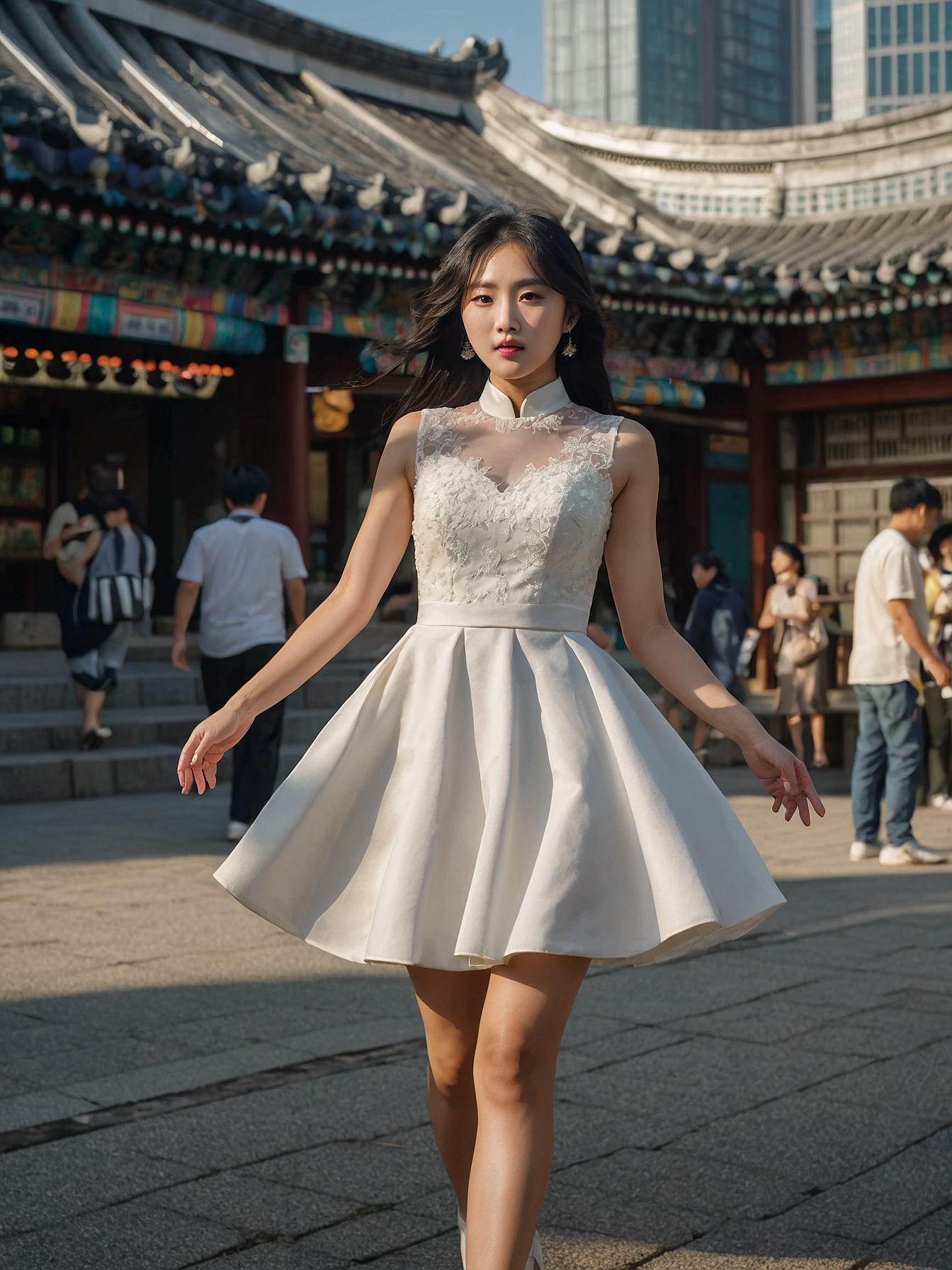 Realistic Vision V2.0 prompt: Stunning and elegant young-looking black hair Kore... - Realistic Vision V2.0