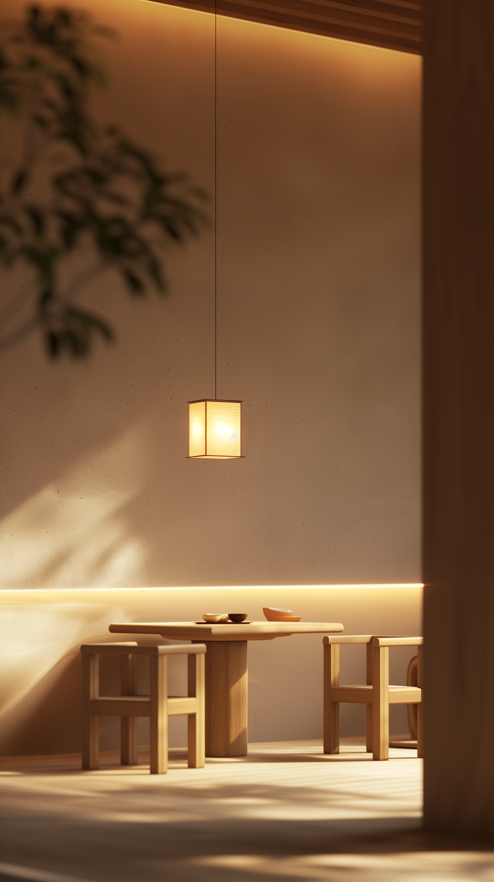minimalist interior natural light wood linen