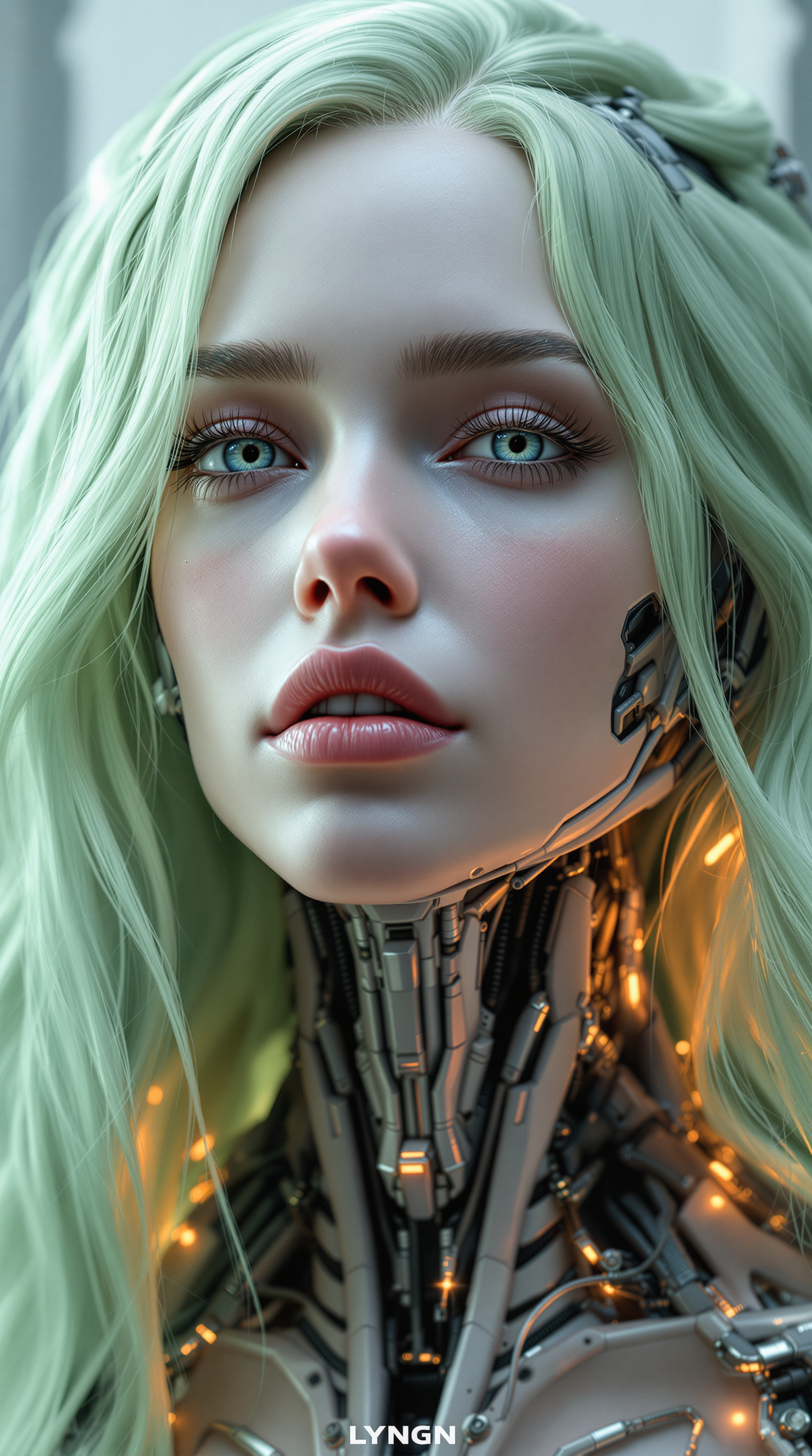 AI generated: FLUX prompt: Character Sheet, Long wavy, light green hair, comp... (FLUX - Portraits)