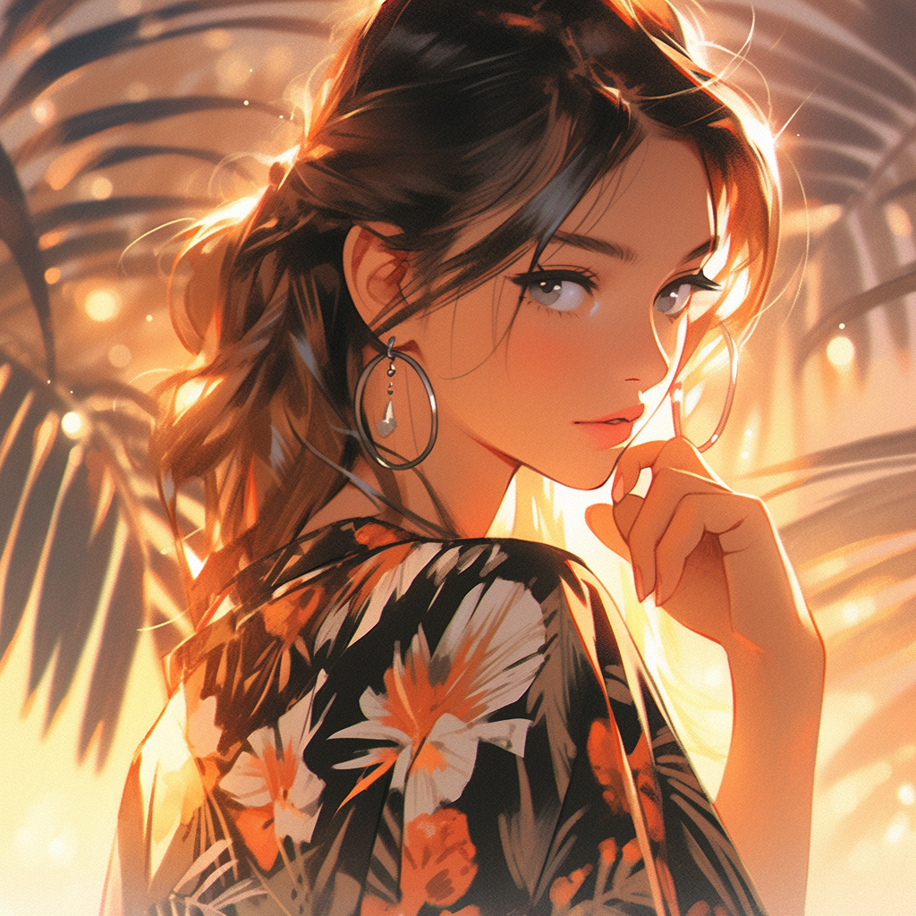 صورة مولدة بالذكاء الاصطناعي: Midjourney prompt: an illustration an anime girl wears a colorful out... (نموذج Midjourney - صور شخصية)