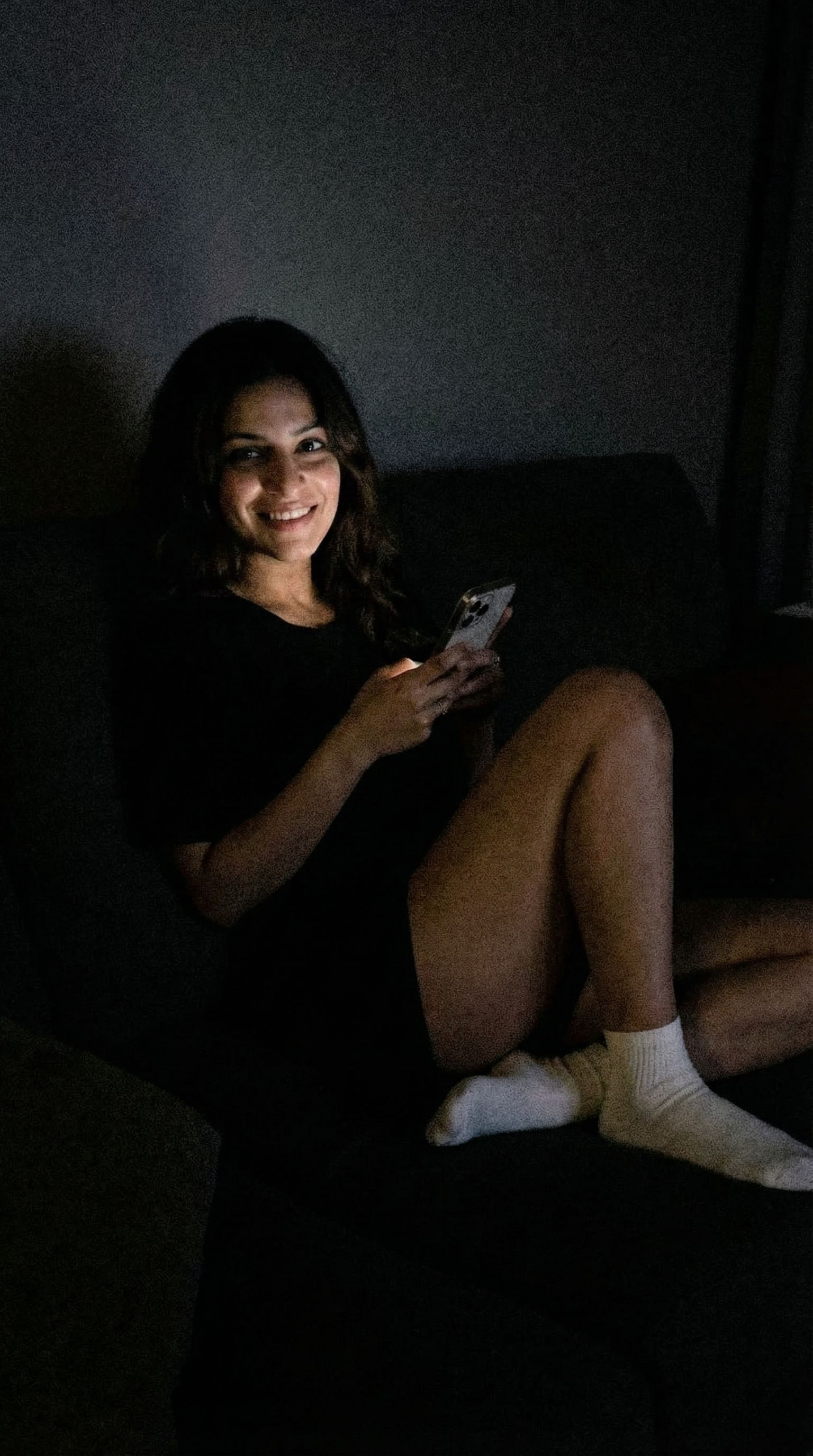 AI generated: Nano Banana prompt: Romantic selfie,a sloppy snapshot. on a couch at n... (Nano Banana - Portraits)