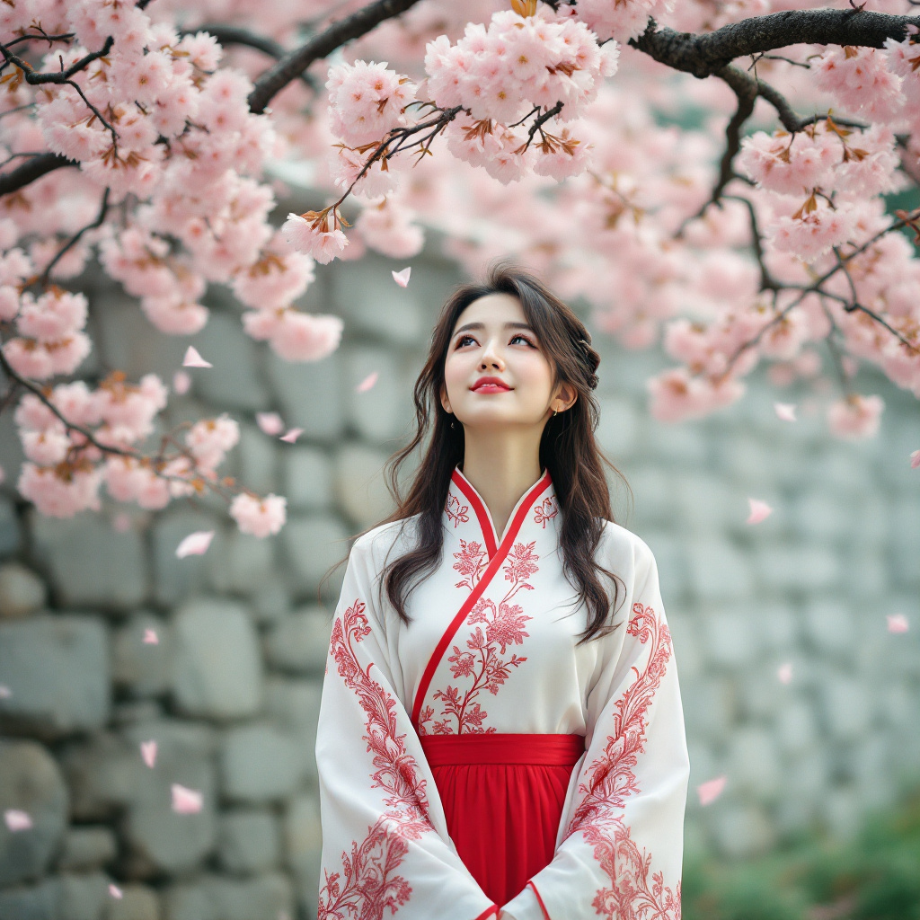 AI generated: FLUX prompt: A woman in a traditional Chinese Hanfu dress, whit... (FLUX - Portraits)