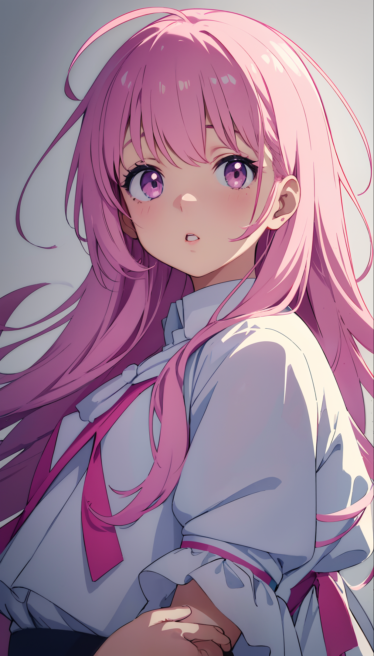 Counterfeit-V2.5 prompt: a cute little girl,pink lips,wearing a bright whit... - Counterfeit-V2.5