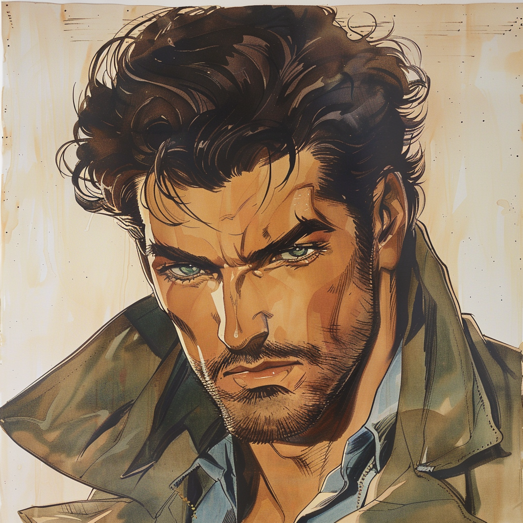 Midjourney prompt: A 1989 Turkish handsome man. Fully bearded. Full p... - Midjourney