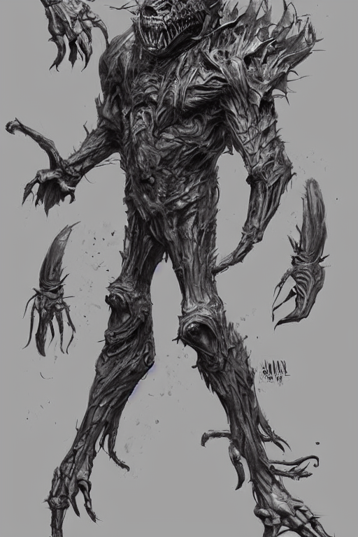 Stable Diffusion prompt: full body monster concept art, c...