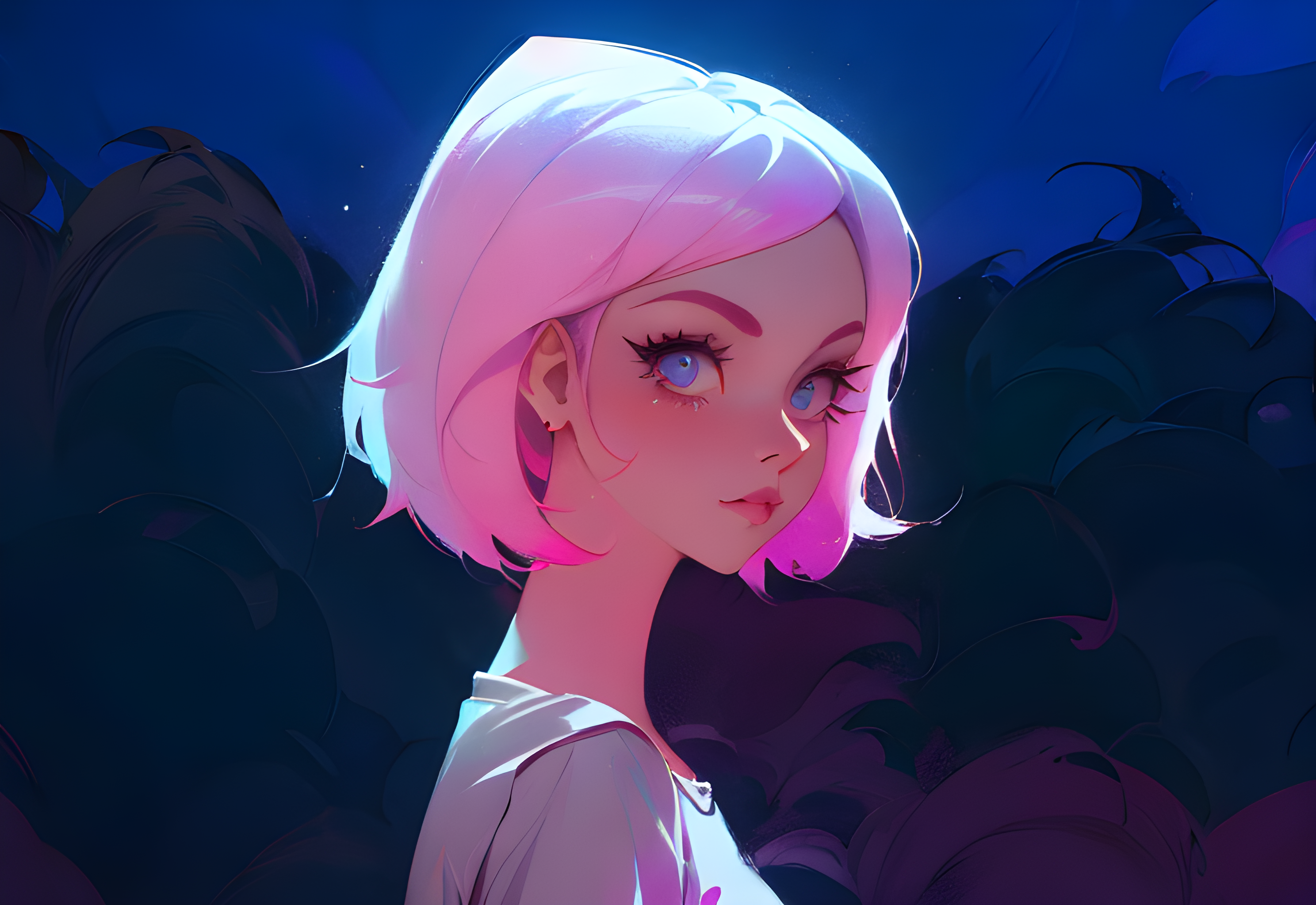 Counterfeit-V2.5 prompt: a close up of a person with pink hair, inspired by... - Counterfeit-V2.5