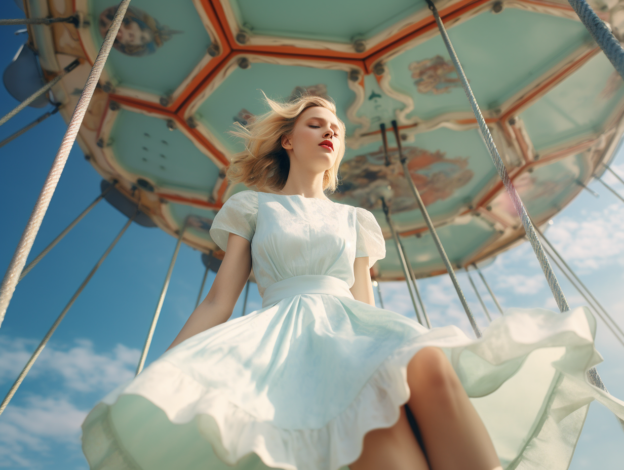 AI generated: Midjourney prompt: Kodak photography of marry-go-round, dreamy mood, ... (Midjourney - Photography)