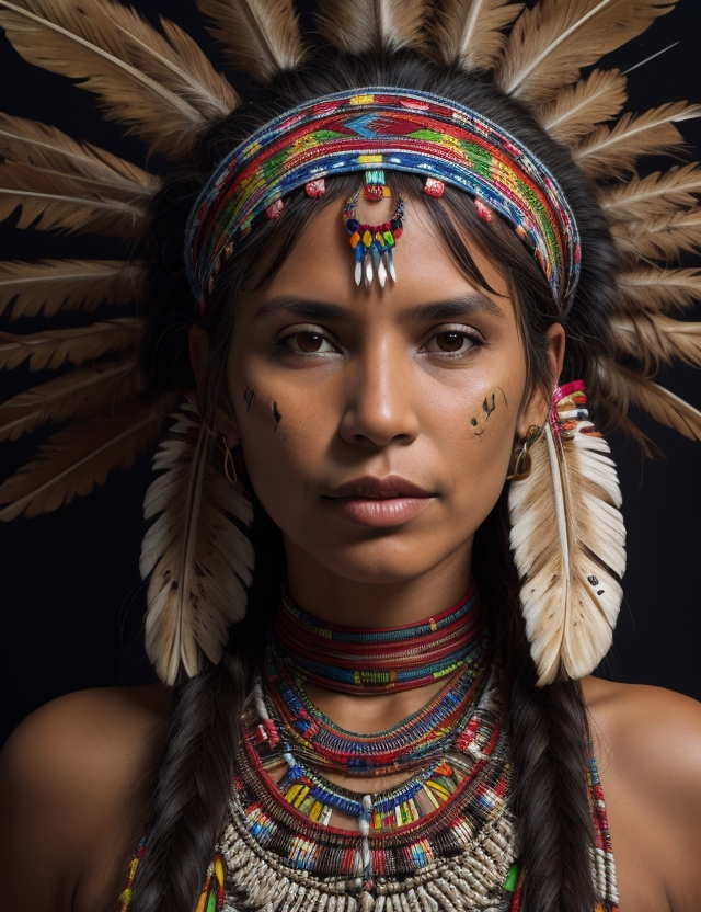 AI generated: Brazilian Indian (Midjourney - Portraits)