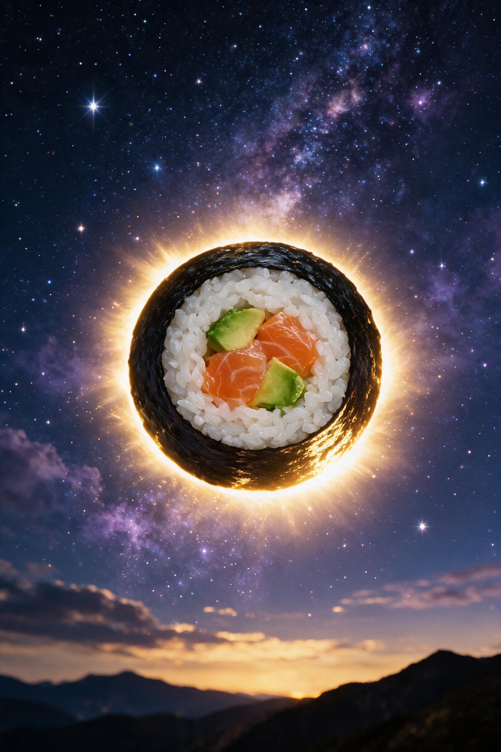 صورة مولدة بالذكاء الاصطناعي: Seedream 5 prompt: haz una composición de un eclipse con la pieza de ... (نموذج Seedream 5 - فن مفاهيمي)
