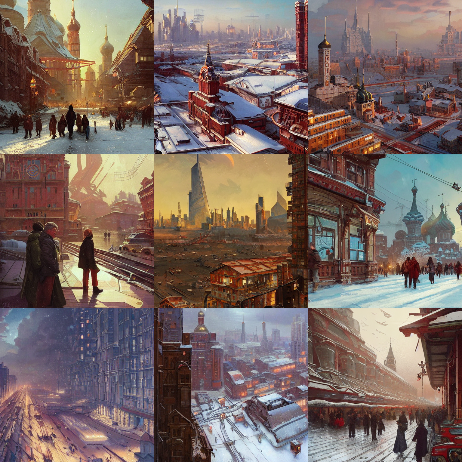Stable Diffusion prompt: russian city of the future, soci...