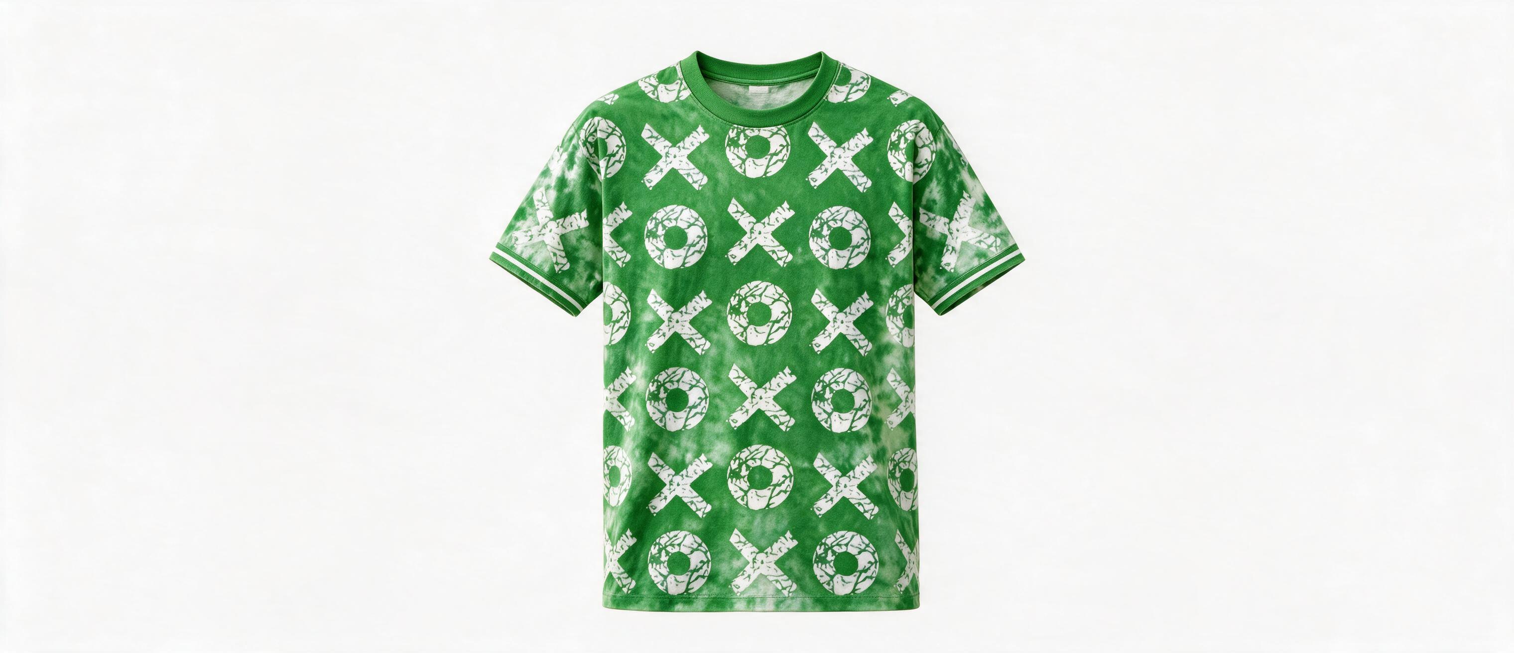 صورة مولدة بالذكاء الاصطناعي: Seedream 5 prompt: generate a minimalist t-shirt design with green wh... (نموذج Seedream 5 - شعارات وتصميم)