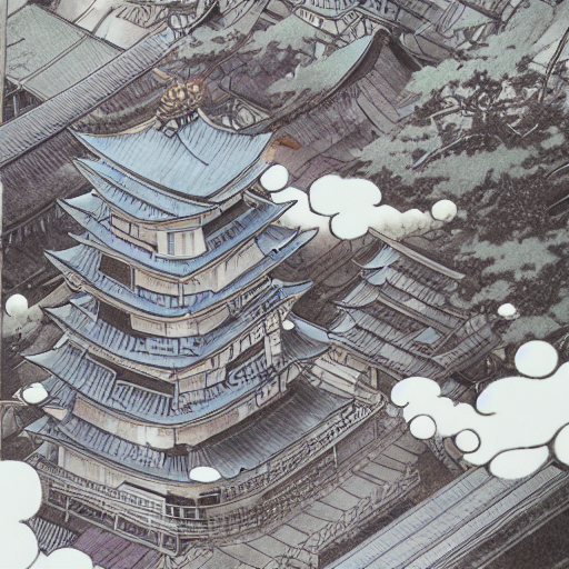 Stable Diffusion prompt: Fantasy landscapes set in Japan,...