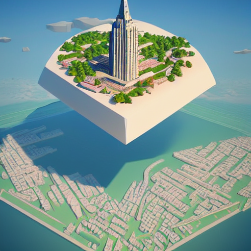 Stable Diffusion prompt: floating island with new york ci...