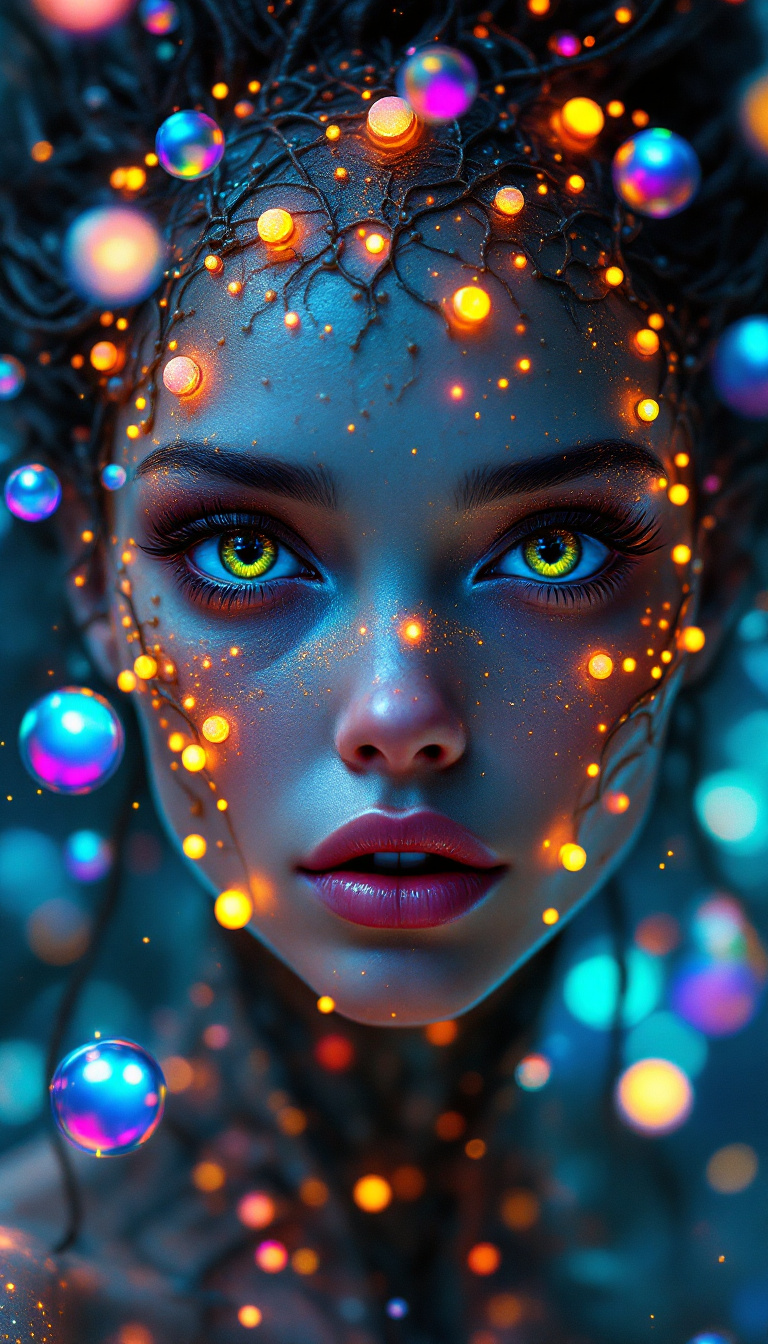 FLUX prompt: Surreal 4k painting of an alien princess with expr... - FLUX