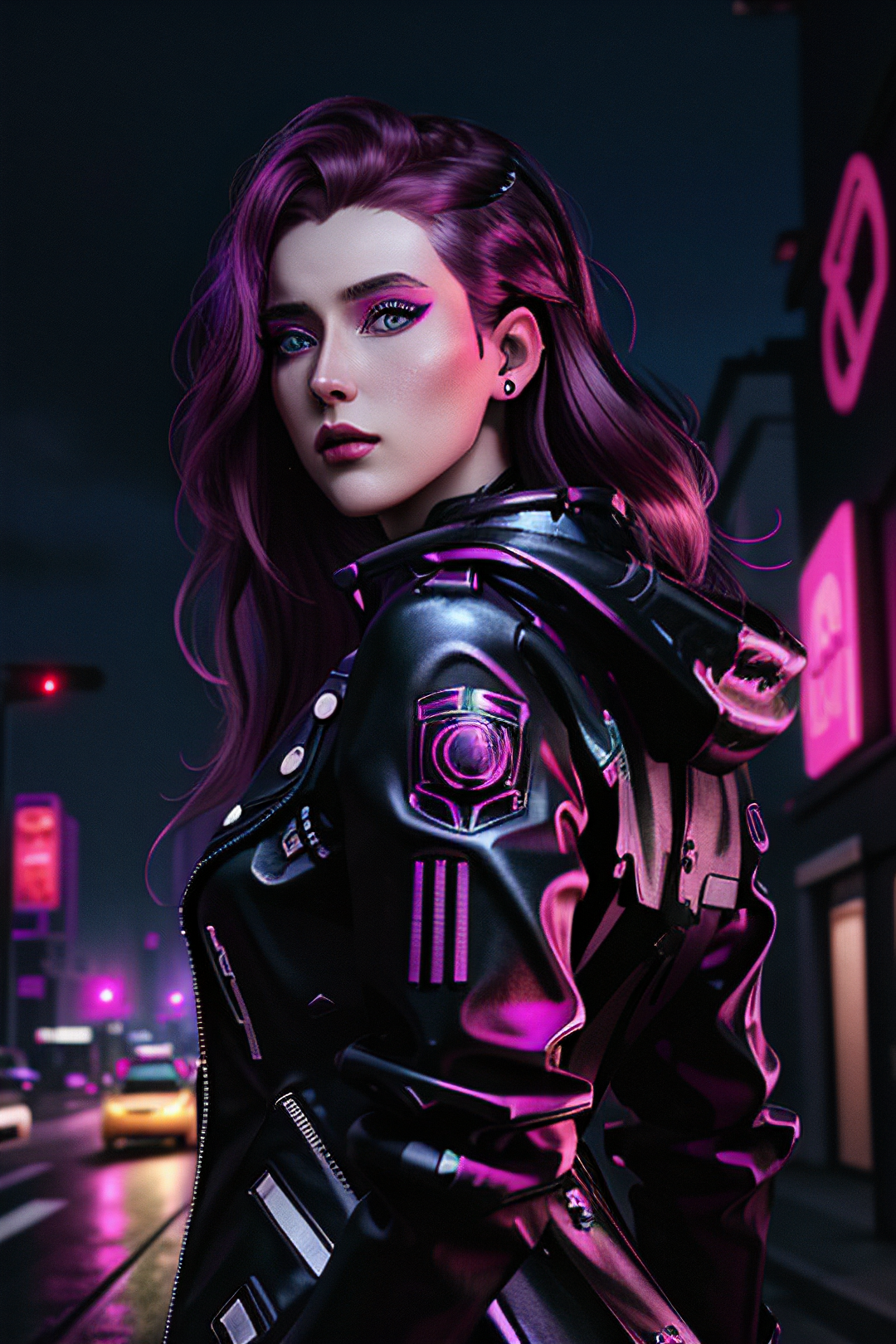 Midjourney prompt: illustration of woman as pretty female android wi... - Midjourney