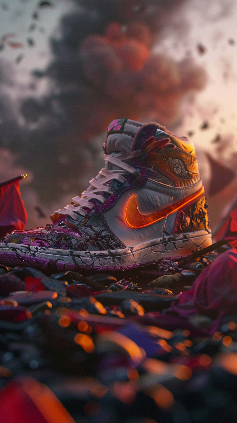 Midjourney prompt: sneakers in the style of Nike Airs made of dried f... - Midjourney