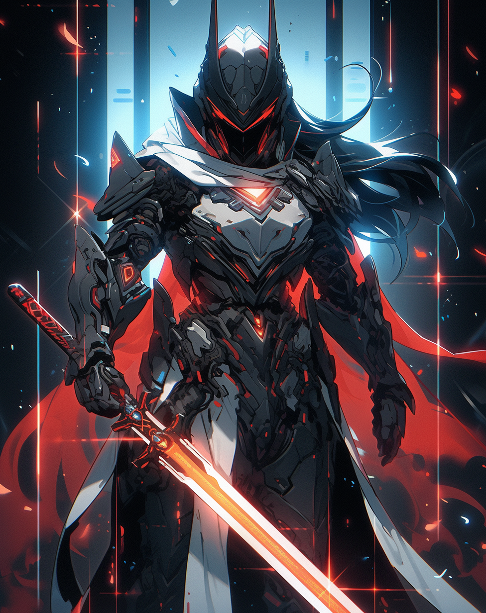 Midjourney prompt: a dark shadow player on the top of the screen hold... - Midjourney