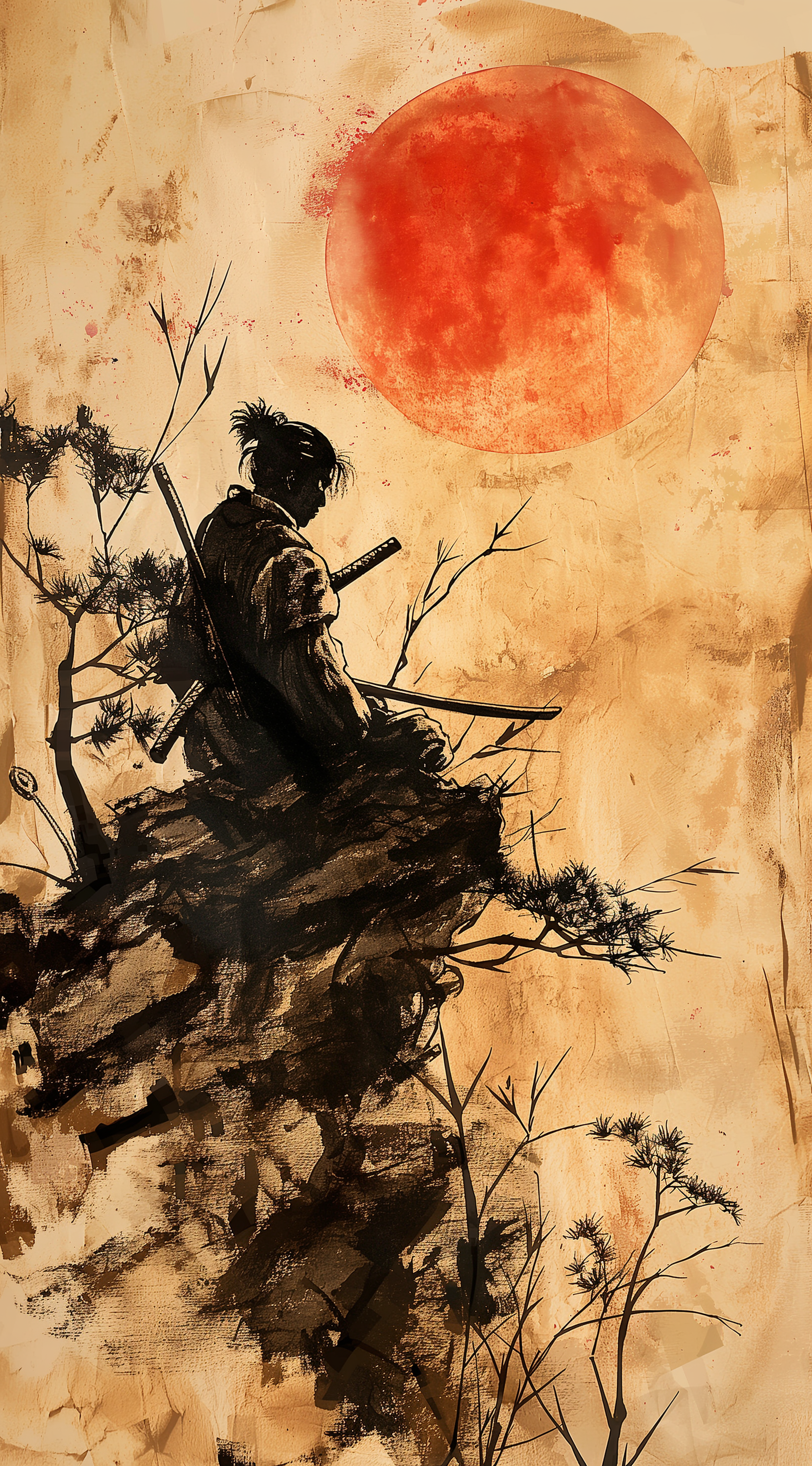 AI generated: Midjourney prompt: Japanese ink drawing, in the style of samurai lege... (Midjourney - Concept Art)