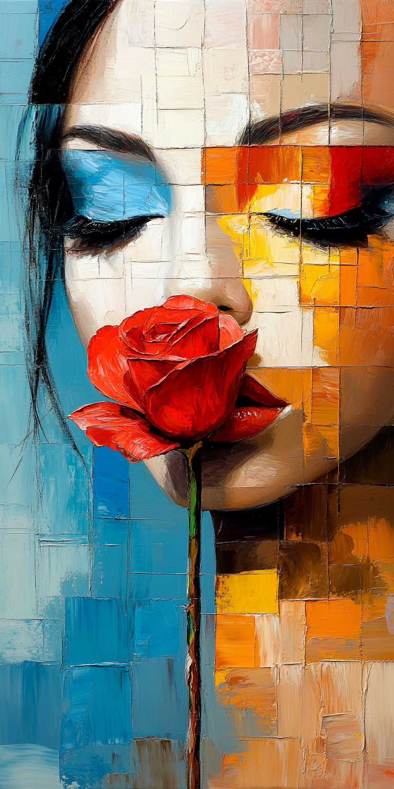 Midjourney prompt: oil on canvas, woman, in the style of palette knif... - Midjourney