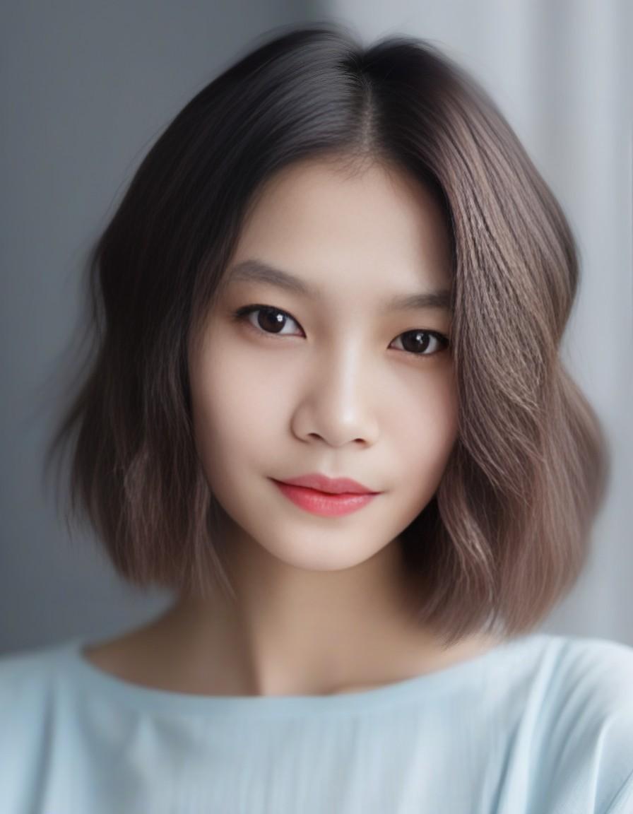 AI generated: Stable Diffusion prompt: masterpiece, best quality, grey eyes, light blue h... (Stable Diffusion - Photography)