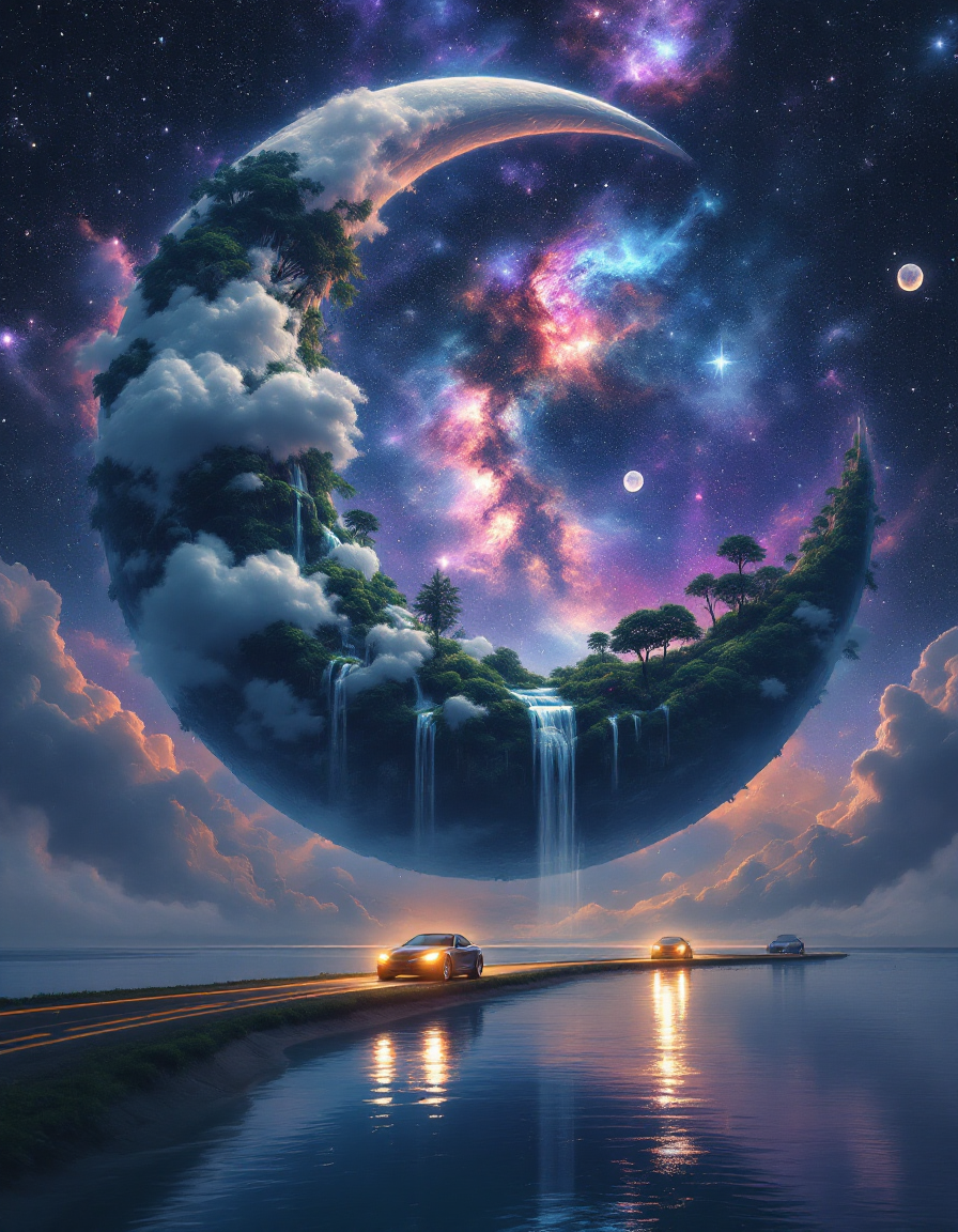 AI generated: FLUX prompt: A breathtaking and surreal digital painting of a c... (FLUX - Landscapes)