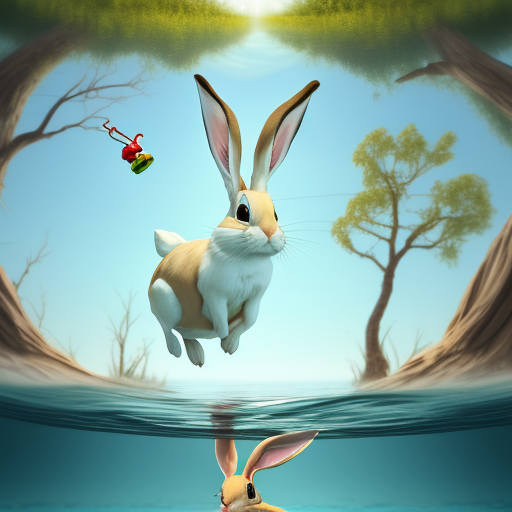 DreamShaper prompt: a jack rabbit named Mario, stuck on a...