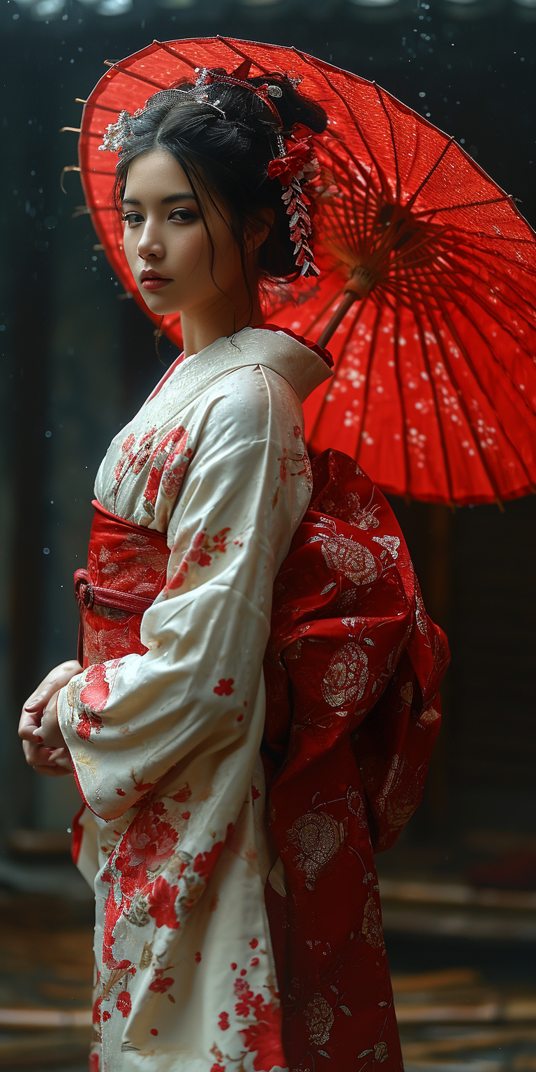 Midjourney prompt: japanesian geisha beautiful image wallpaper, in th... - Midjourney