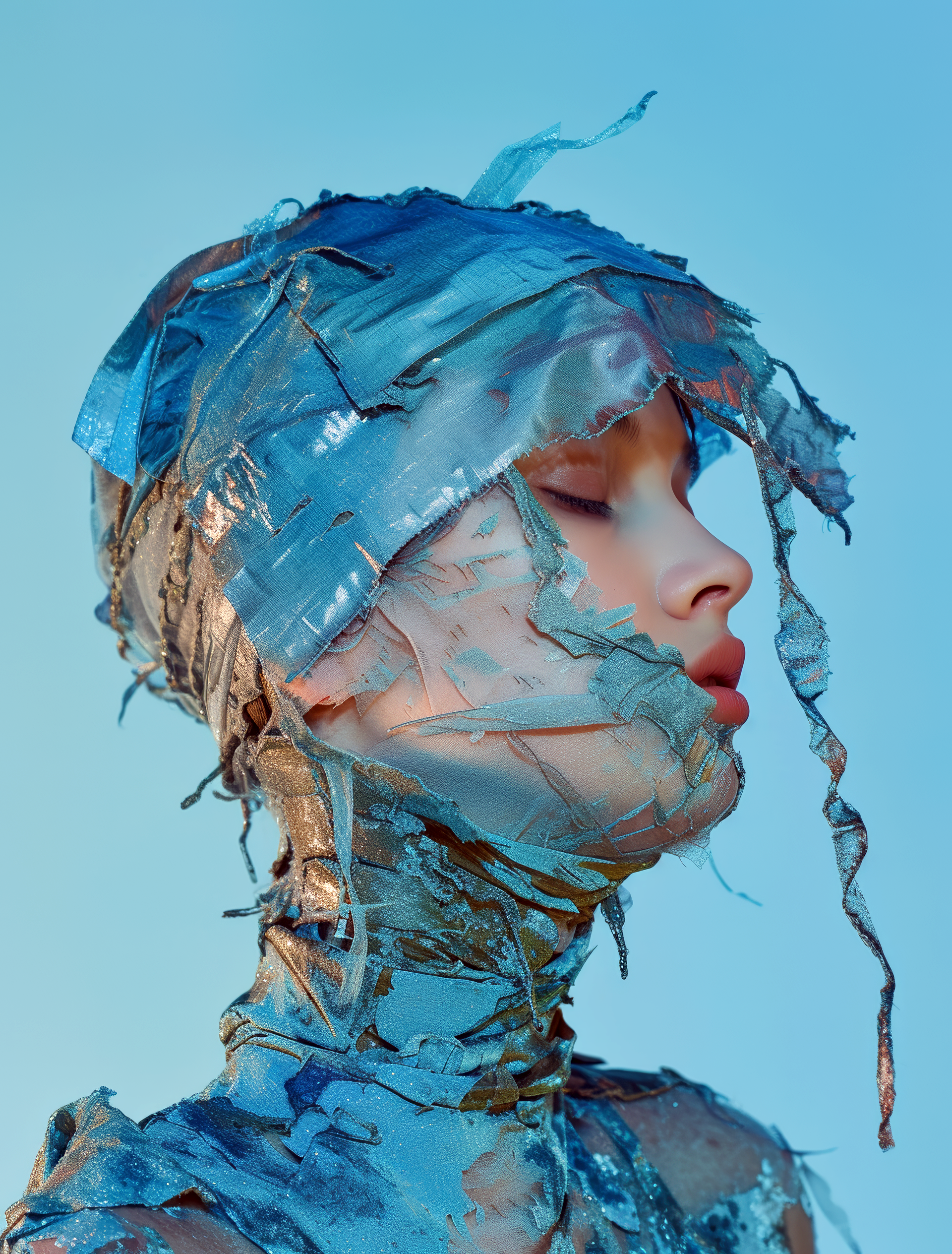 AI generated: Sky blue Organic (Midjourney - Portraits)