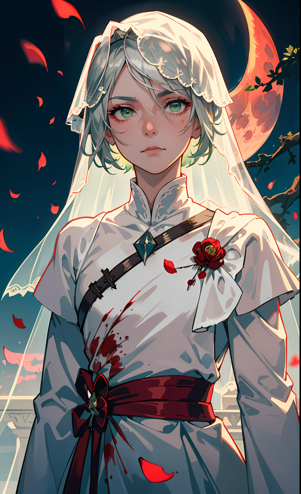 AI generated: Cetus-Mix prompt: Strong male, green eyes, short silver hair, white ... (Cetus-Mix - Anime)