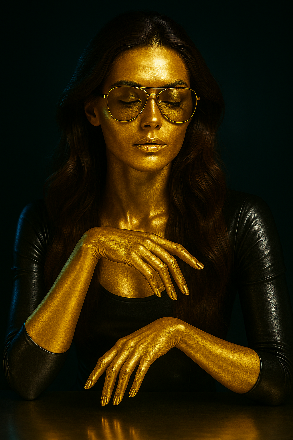 ChatGPT Image prompt: A cinematic fashion-art portrait of a futuristic w... - ChatGPT Image