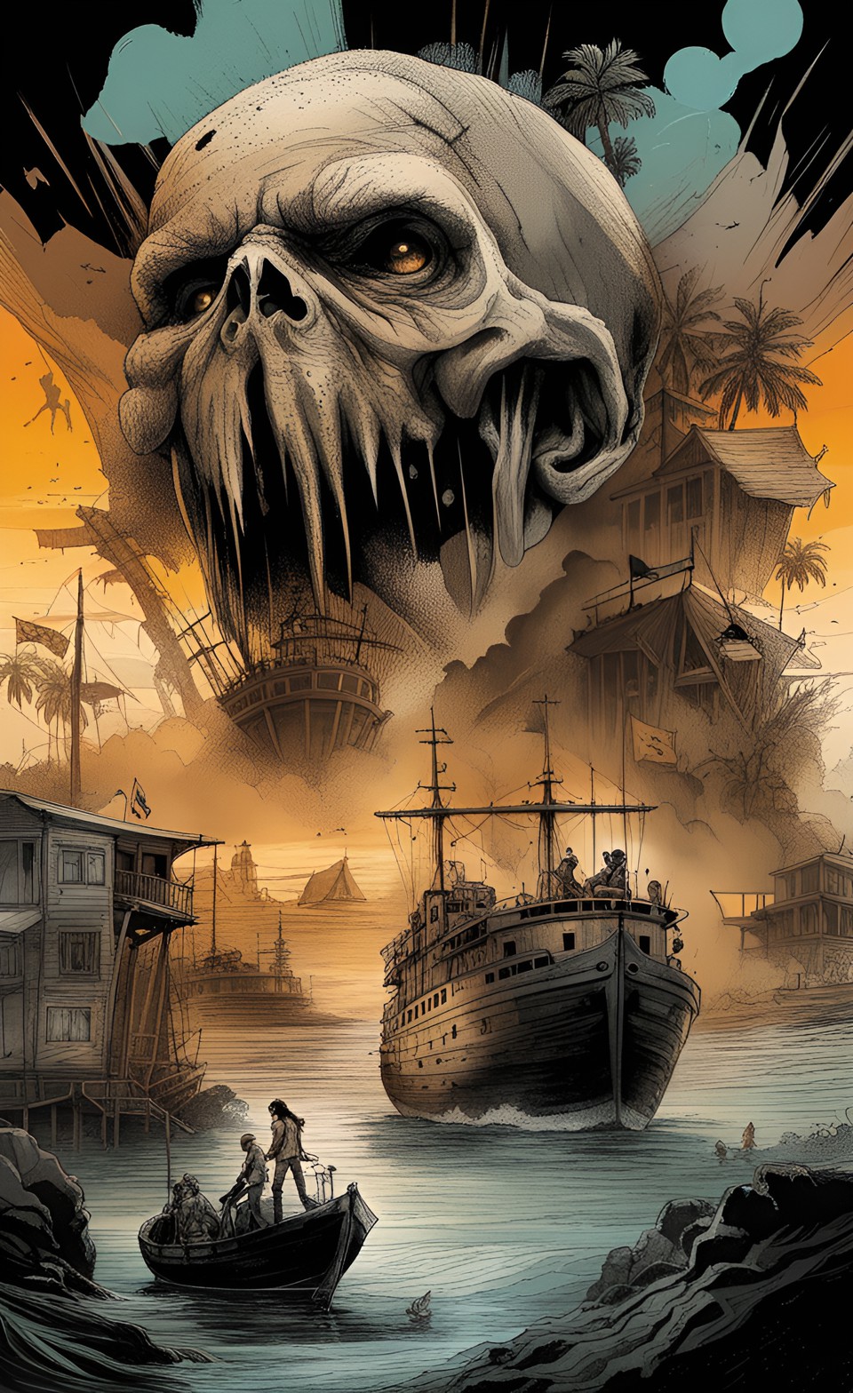 AI generated: "The Pirates Of The Undead" (Stable Diffusion - Concept Art)